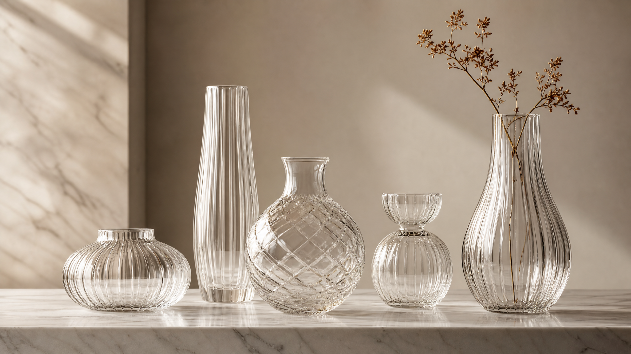 Elegante europäische Kristallvase